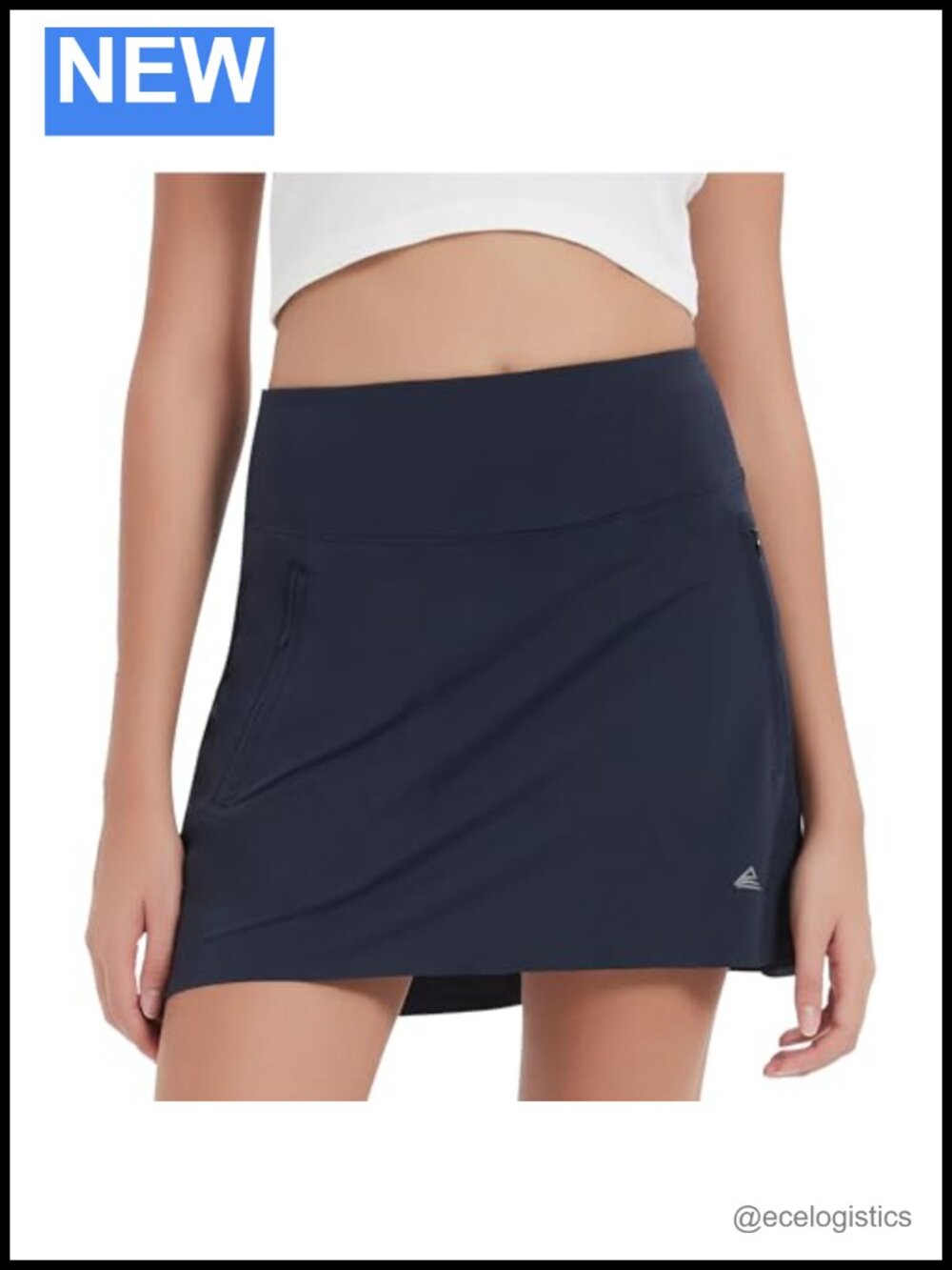 Silky Tech Nylon Athletic Skort with Pockets High Waisted Golf Tennis